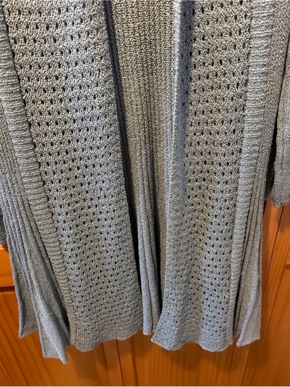 Open-Front Blue Knit Women's Sweater Cardigan